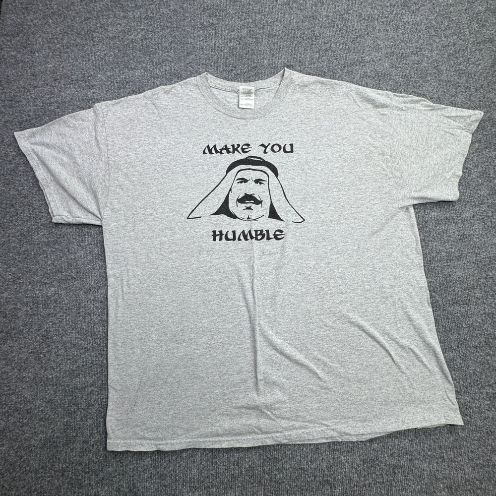 Iron Sheik Gildan T Shirt Mens 2XL Gray Streetwear Retro WWF WWE Make You Humble